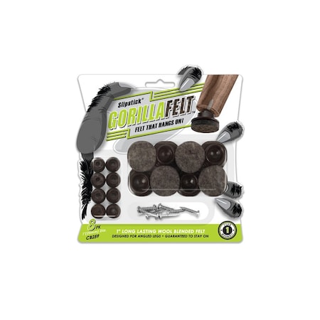 Slipstick Slipstick GorillaFelt Brown/Gray 1 in. Screw-On Felt Chair Glide Set 8 pk CB259